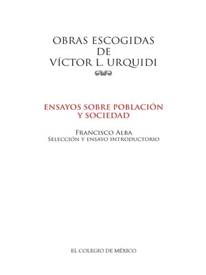 cover image of Obras escogidas de Víctor L. Urquidi.